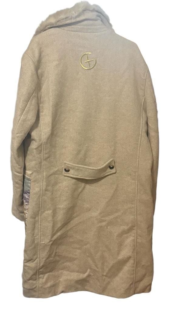 GALA Overcoat Size XXL Beige Faux Fur Collar Renaissance Lining 5