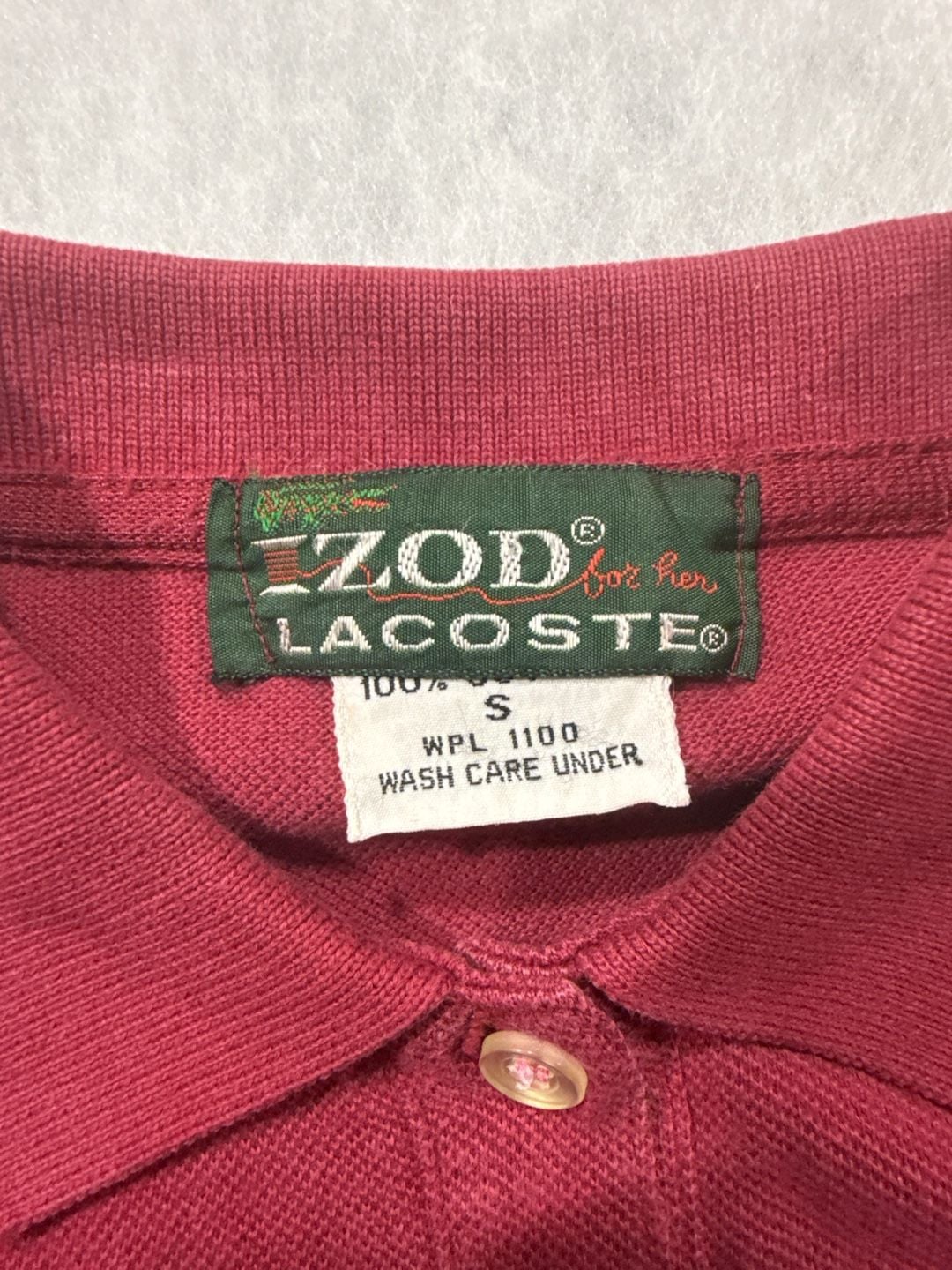 Vintage IZOD Lacoste Polo Shirt Ladies Size S Short Sleeve 100% Cotton Tennis 11