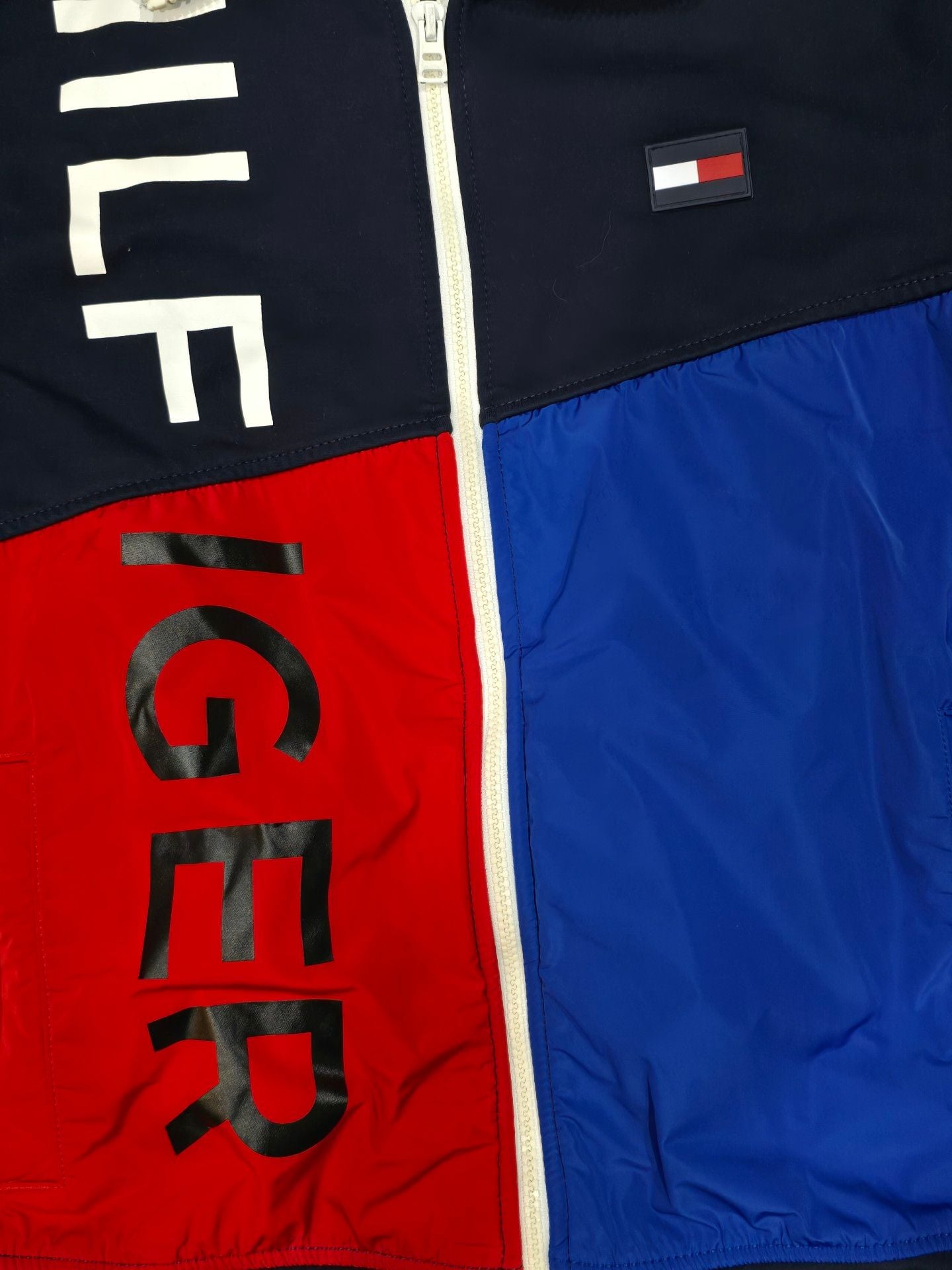 Tommy Hilfiger Full Zip Jacket Size L Color Block Spell Out 3
