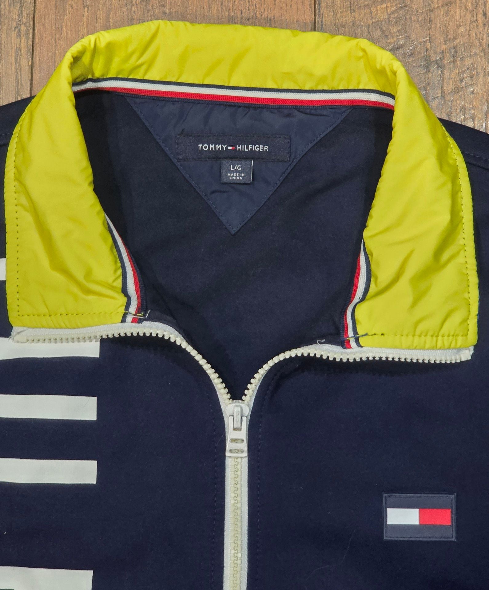 Tommy Hilfiger Full Zip Jacket Size L Color Block Spell Out 4
