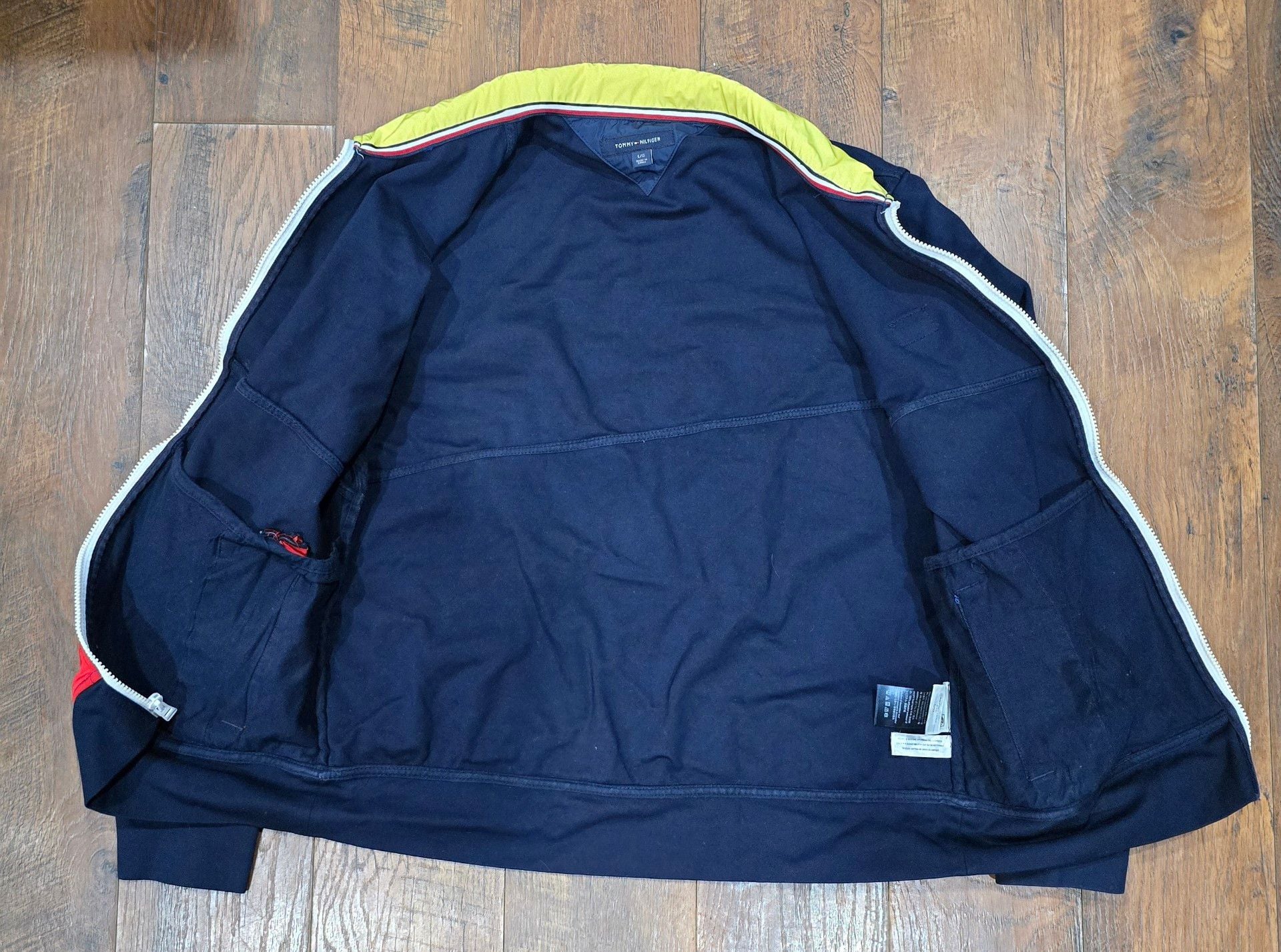 Tommy Hilfiger Full Zip Jacket Size L Color Block Spell Out 5
