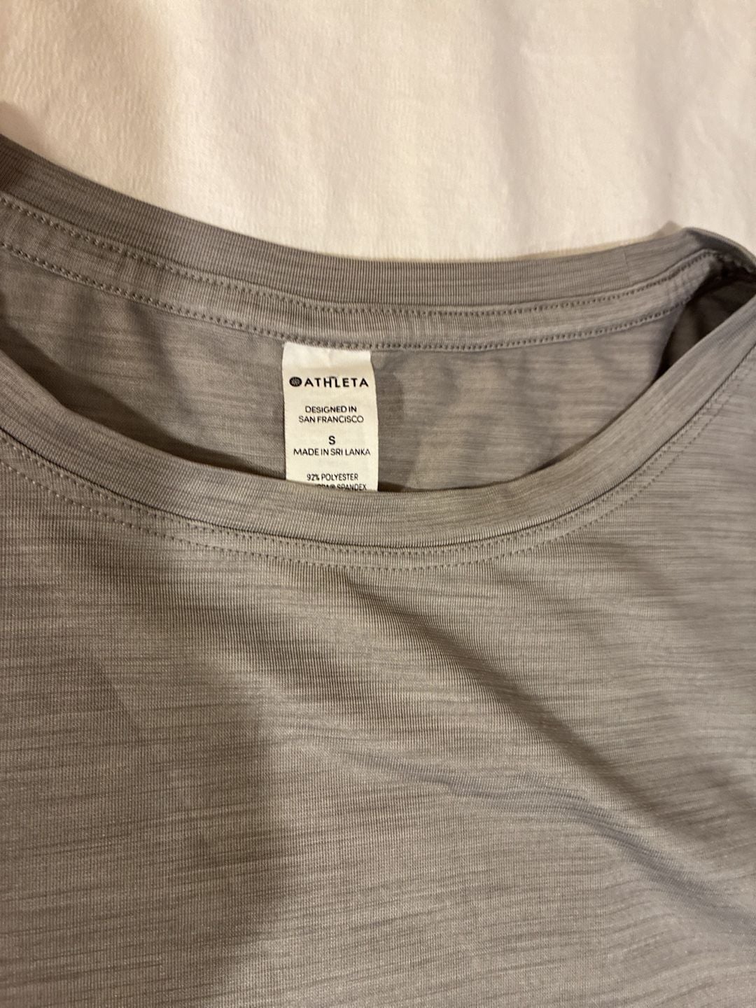 Athleta Tank Top Size S Gray Slub Knit Athletic Workout 3