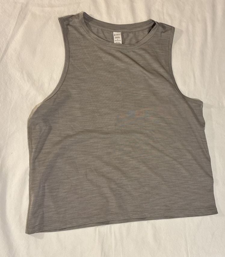 Athleta Tank Top Size S Gray Slub Knit Athletic Workout 2