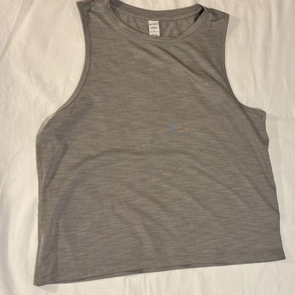 Athleta Tank Top Size S Gray Slub Knit Athletic Workout