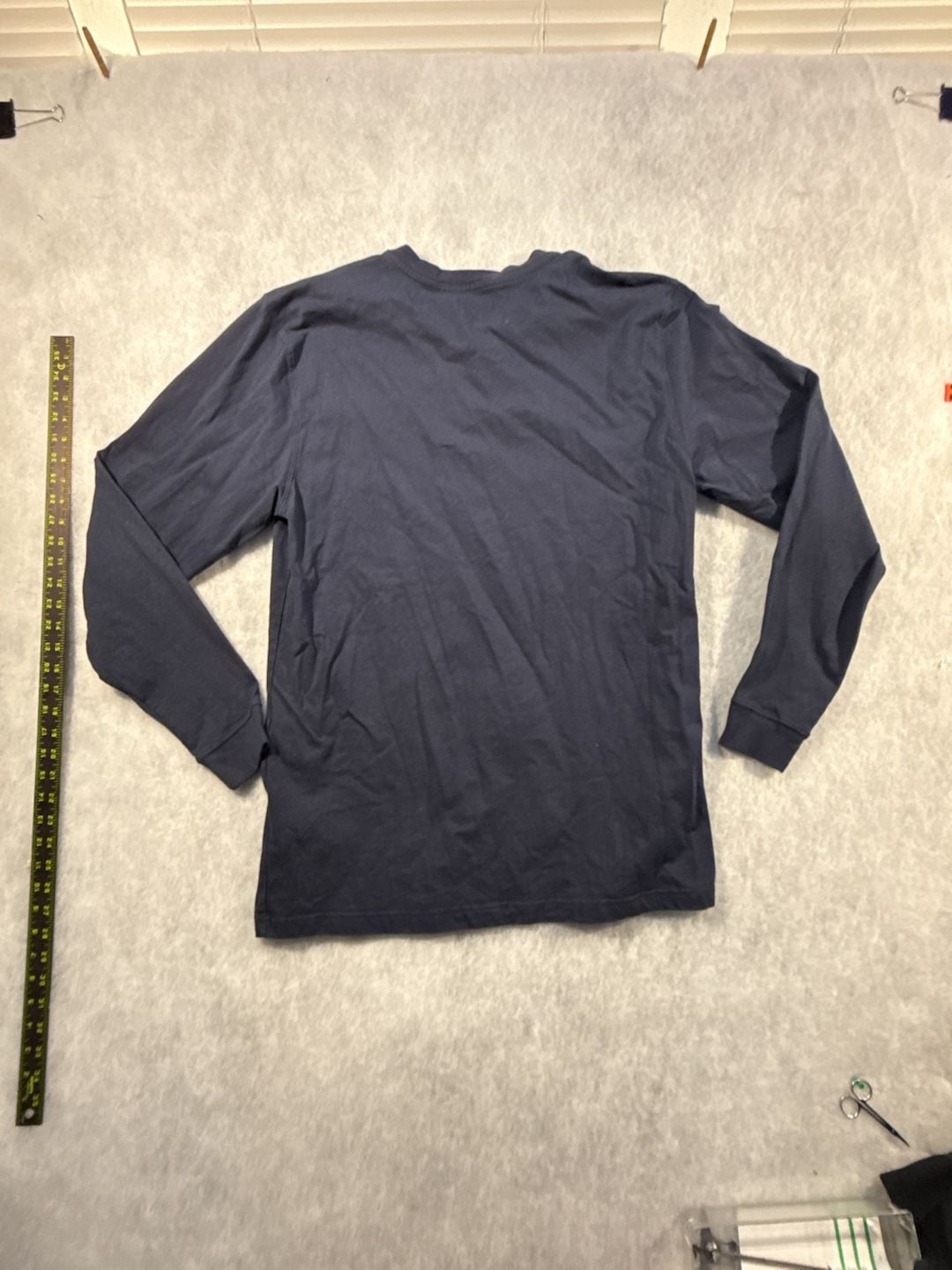 Carhartt Loose Fit Long Sleeve Henley Pocket Shirt Size L Tall Navy 8