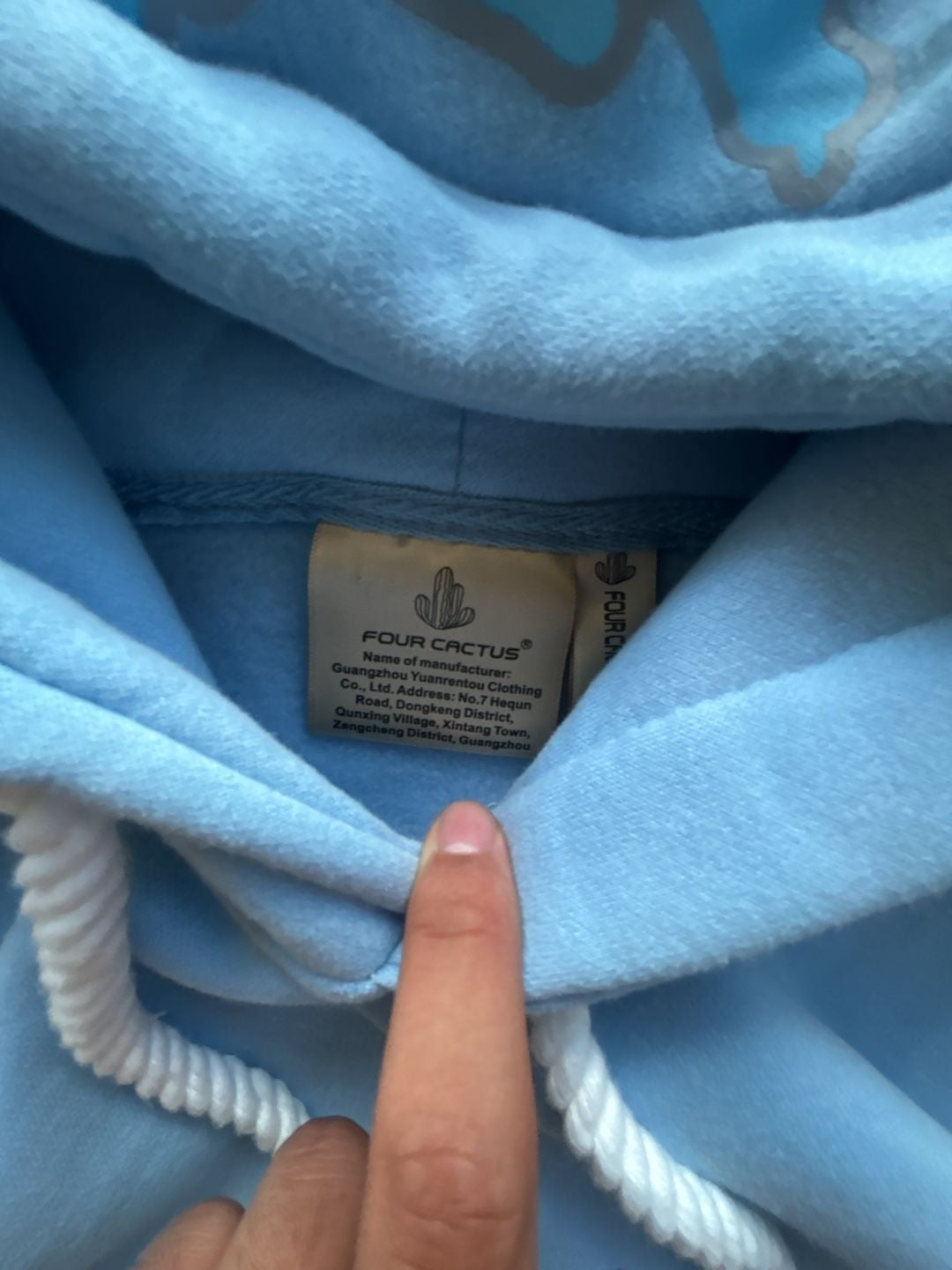 Four Cactus Hoodie Light Blue Pullover 3