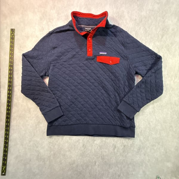 Patagonia Organic Cotton Quilt Snap-T Pullover Size L Navy Blue