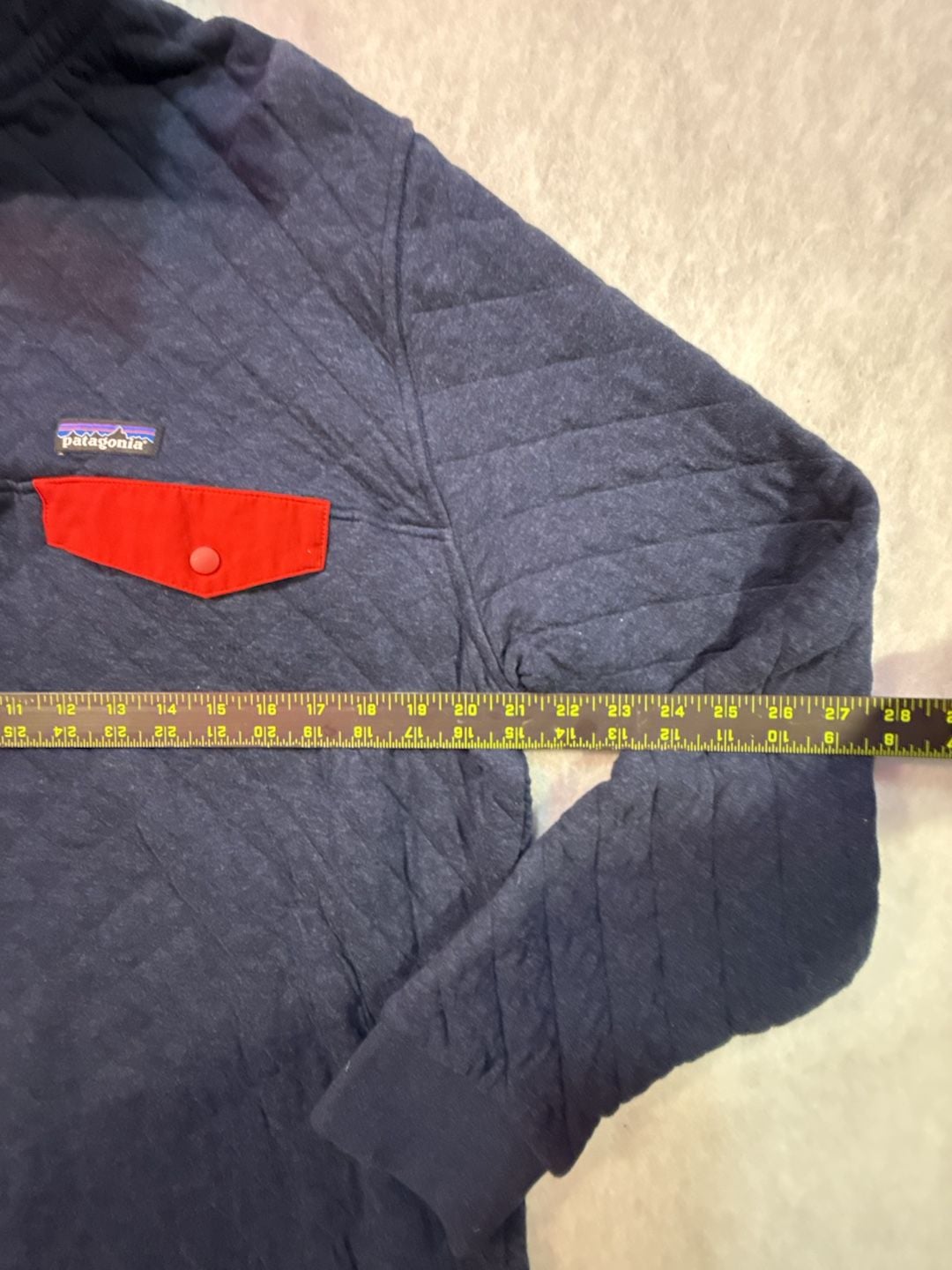 Patagonia Organic Cotton Quilt Snap-T Pullover Size L Navy Blue 5