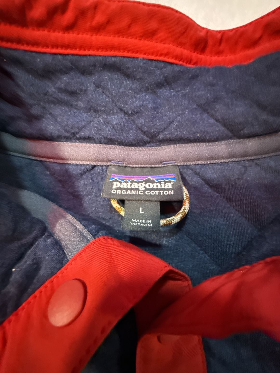 Patagonia Organic Cotton Quilt Snap-T Pullover Size L Navy Blue 6