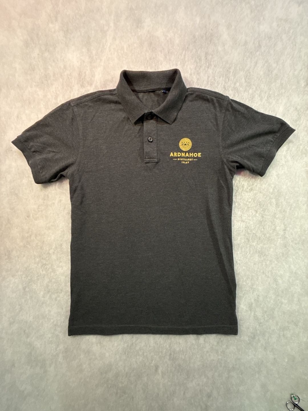 Ardnahoë Distillery Polo Shirt Size S Dark Gray Embroidered Logo 2