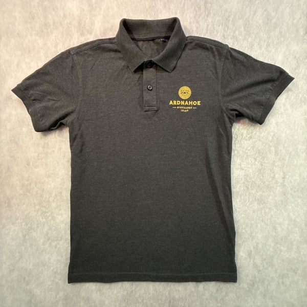 Ardnahoë Distillery Polo Shirt Size S Dark Gray Embroidered Logo