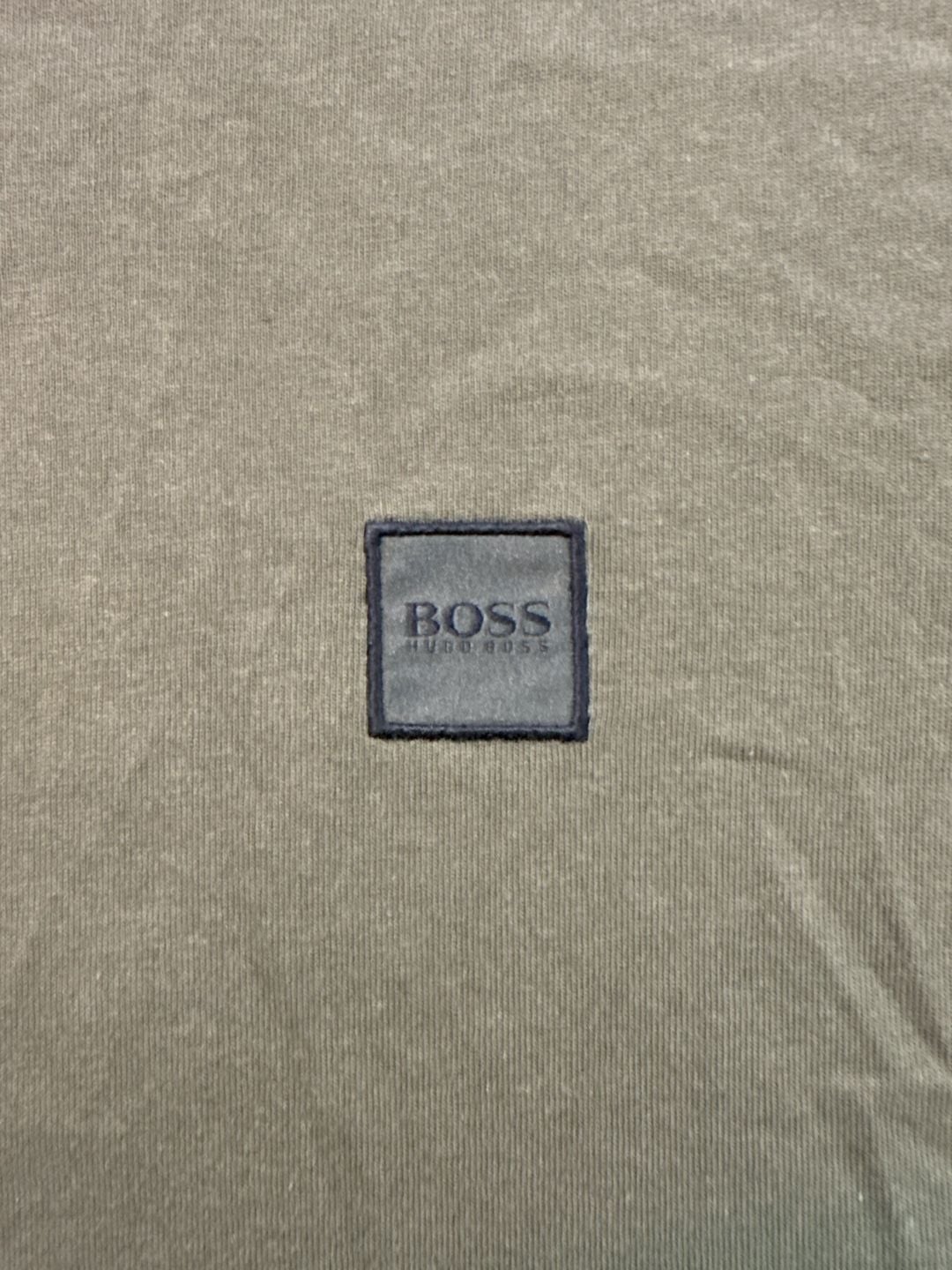Hugo Boss Small Square Logo Long Sleeve Shirt Size S Olive Green 3