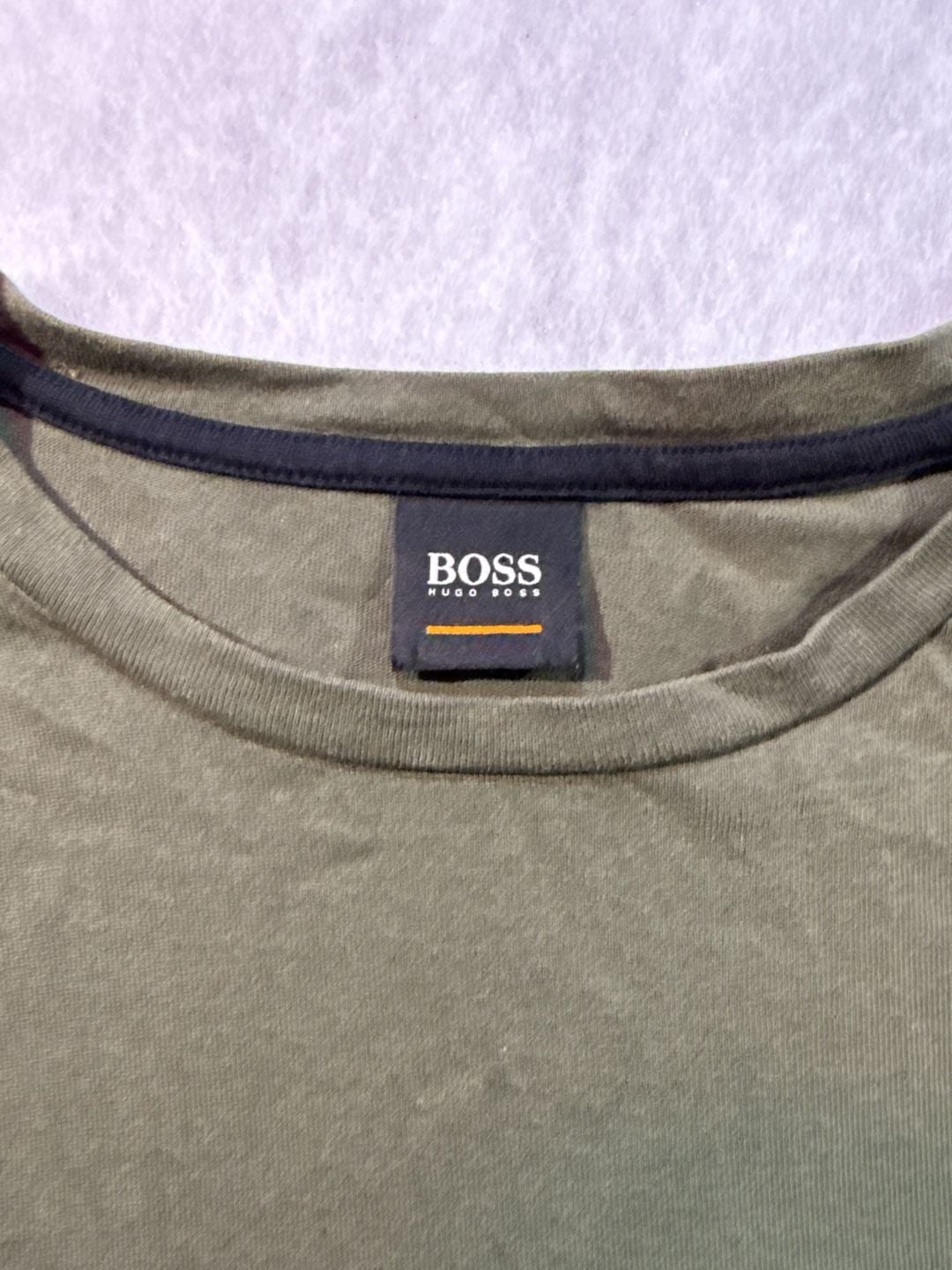Hugo Boss Small Square Logo Long Sleeve Shirt Size S Olive Green 4