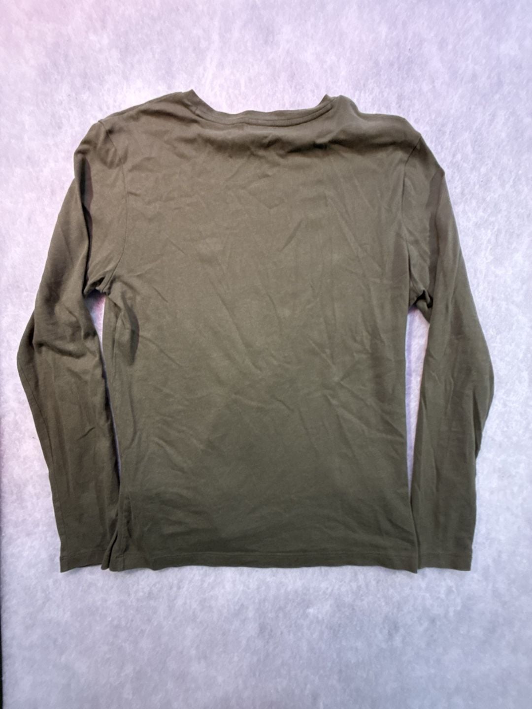Hugo Boss Small Square Logo Long Sleeve Shirt Size S Olive Green 11