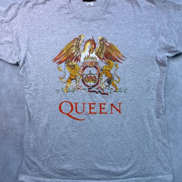 Queen Classic Crest T-Shirt Size XL Grey Official Merch Rock Band