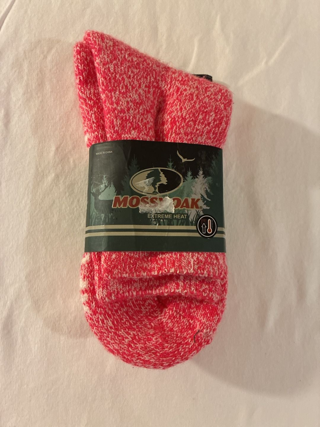 Mossy Oak Thermal Brush Ladies Sock Size 4-10 Pink Multi 1