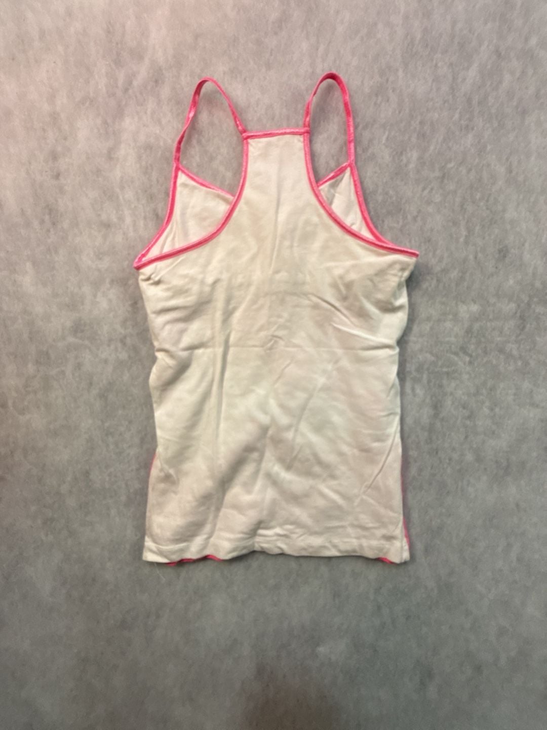 P.S. from Aeropostale Tank Top Size L(12) White Pink Graphic Racerback 6