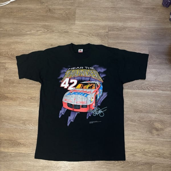 VERY RARE!! Fruit of the Loom Kyle Petty 42 Hear The Thunder T-Shirt XL Black