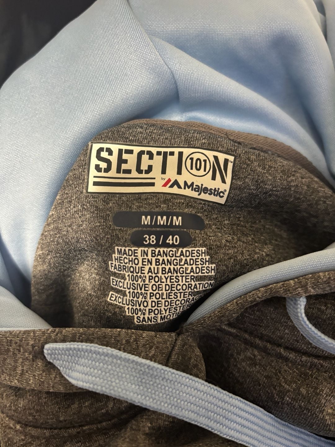 Majestic Section 101 UNC Tar Heels Hoodie Size M Gray Pullover Sweatshirt 3