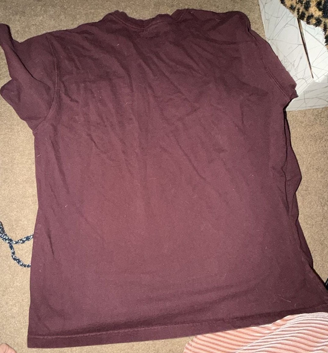 Carhartt Pocket T-Shirt Size XL Burgundy Loose Fit Cotton Workwear 5