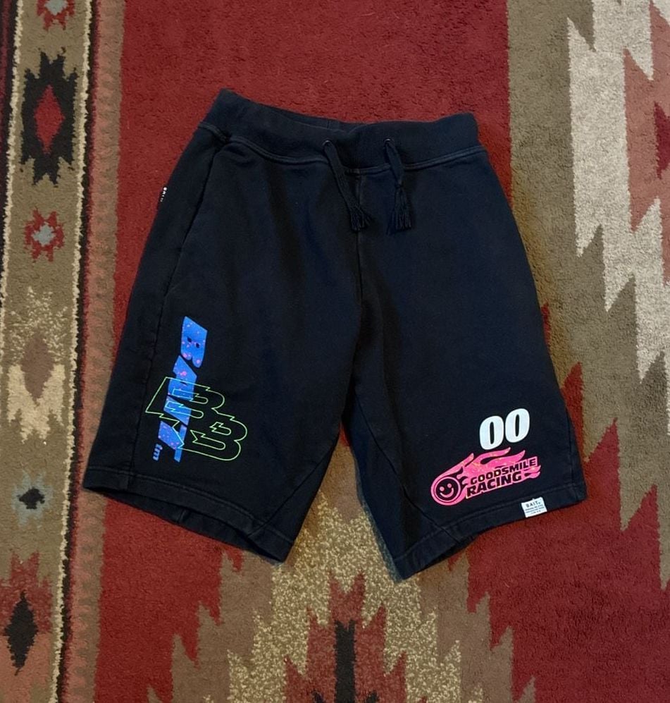 BAIT Goodsmile Racing Shorts Size Small Black Sweatshorts 2