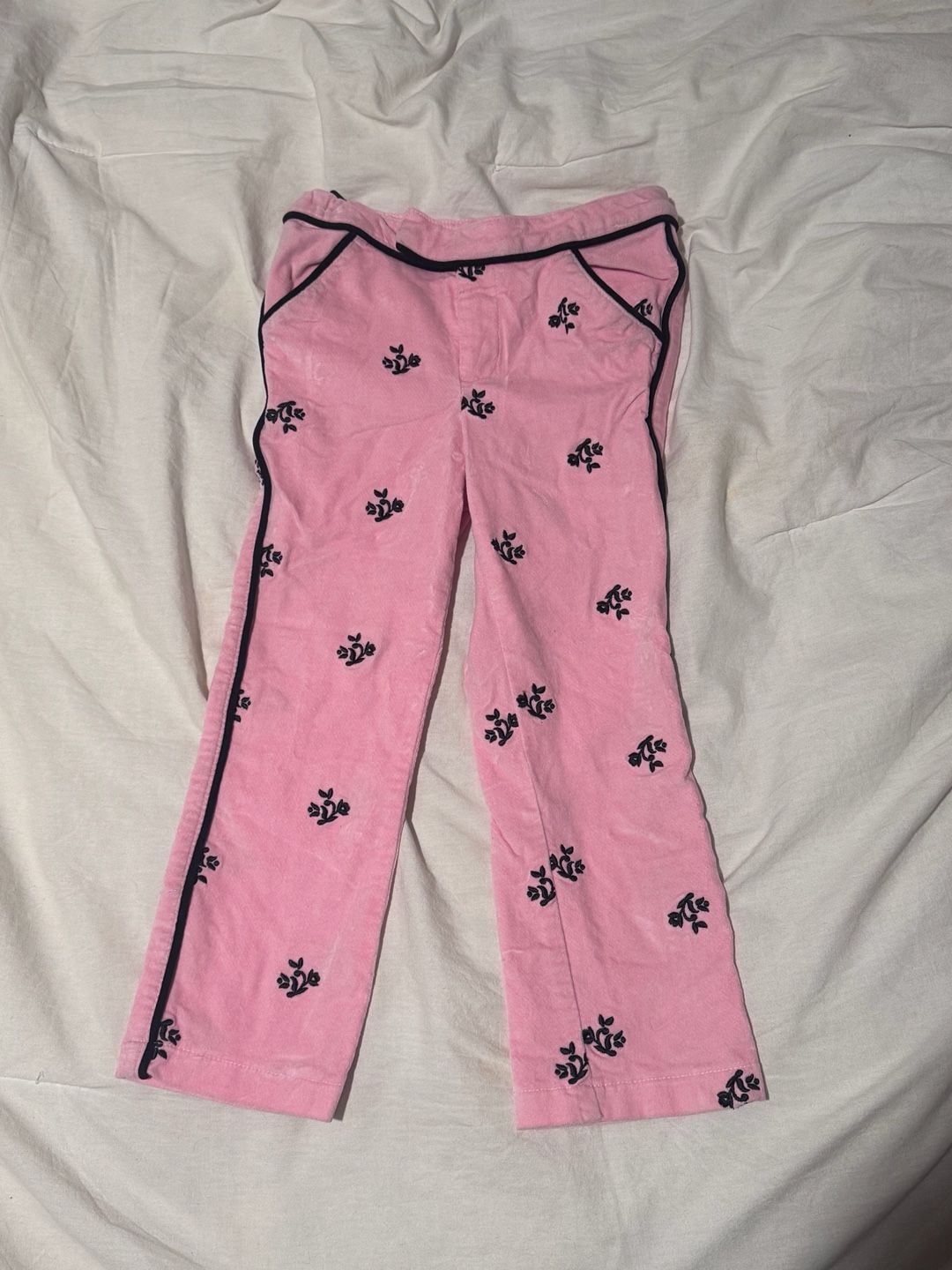 k.c. parker Pants Size 5 Pink Floral Print Corduroy 2