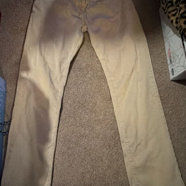 Mavi Zach Straight Leg Pants Size 32x32 Beige Cotton