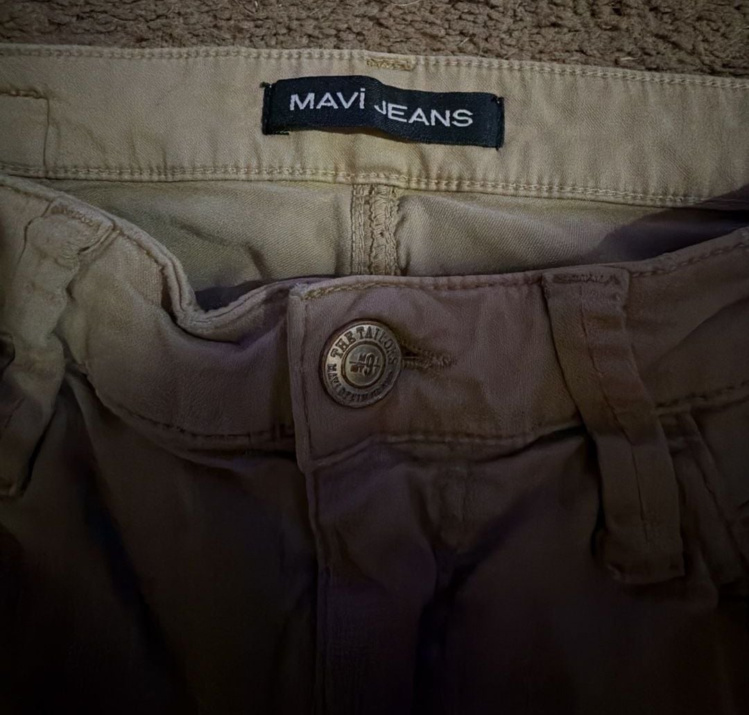 Mavi Zach Straight Leg Pants Size 32x32 Beige Cotton 4