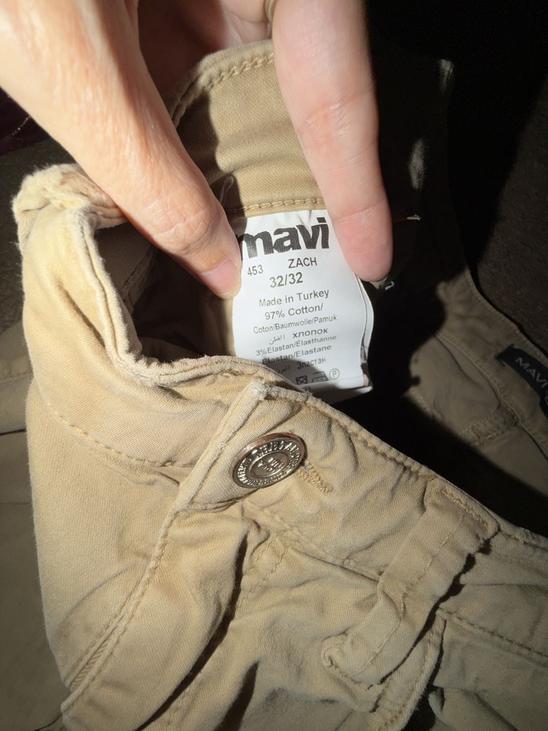 Mavi Zach Straight Leg Pants Size 32x32 Beige Cotton 6