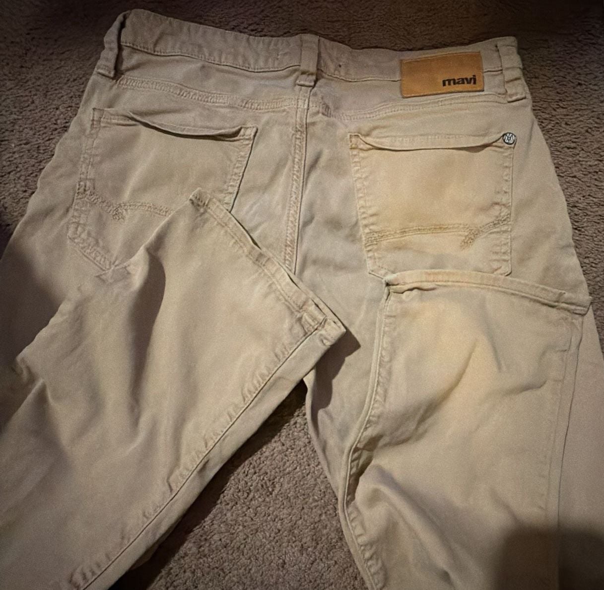 Mavi Zach Straight Leg Pants Size 32x32 Beige Cotton 8