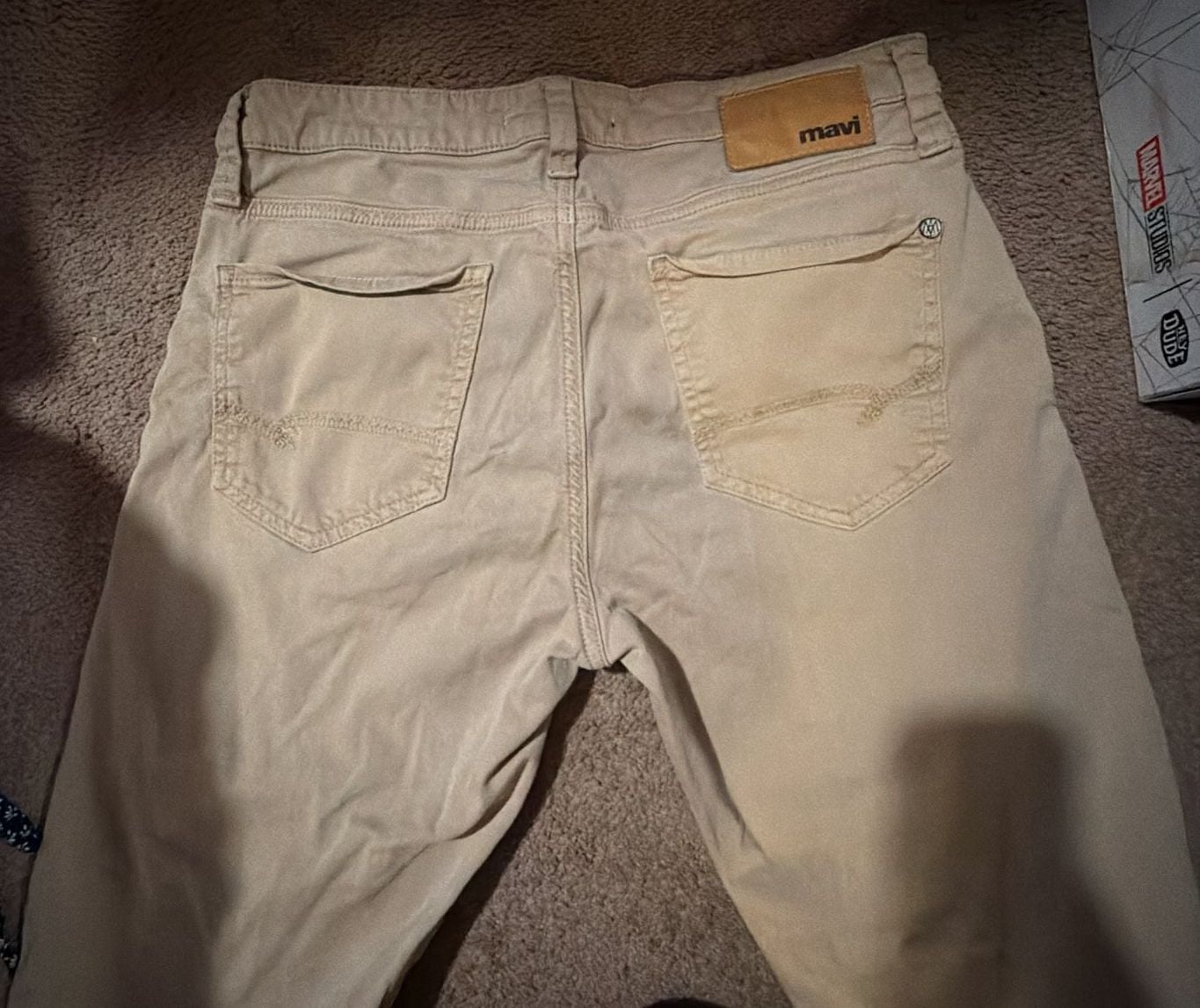 Mavi Zach Straight Leg Pants Size 32x32 Beige Cotton 7