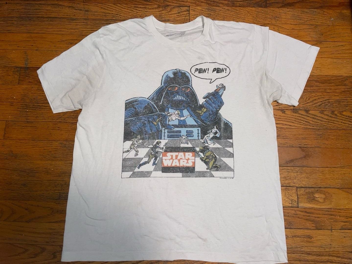 Old Navy Star Wars Darth Vader Graphic T-Shirt Medium White 1