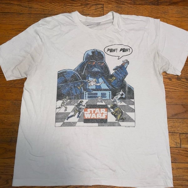 Old Navy Star Wars Darth Vader Graphic T-Shirt Medium White