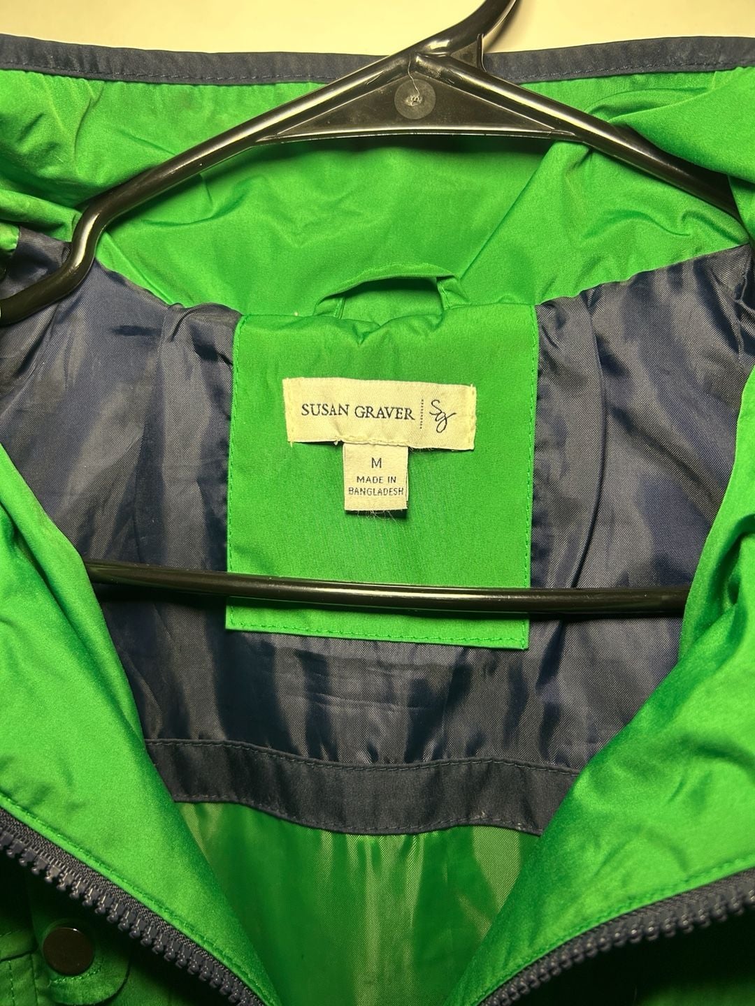 Susan Graver Hooded (Rain) Jacket| Size M |Green Full Zip 7