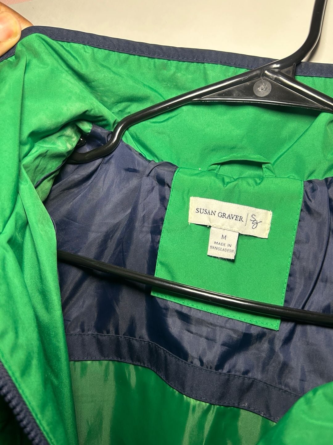 Susan Graver Hooded (Rain) Jacket| Size M |Green Full Zip 8
