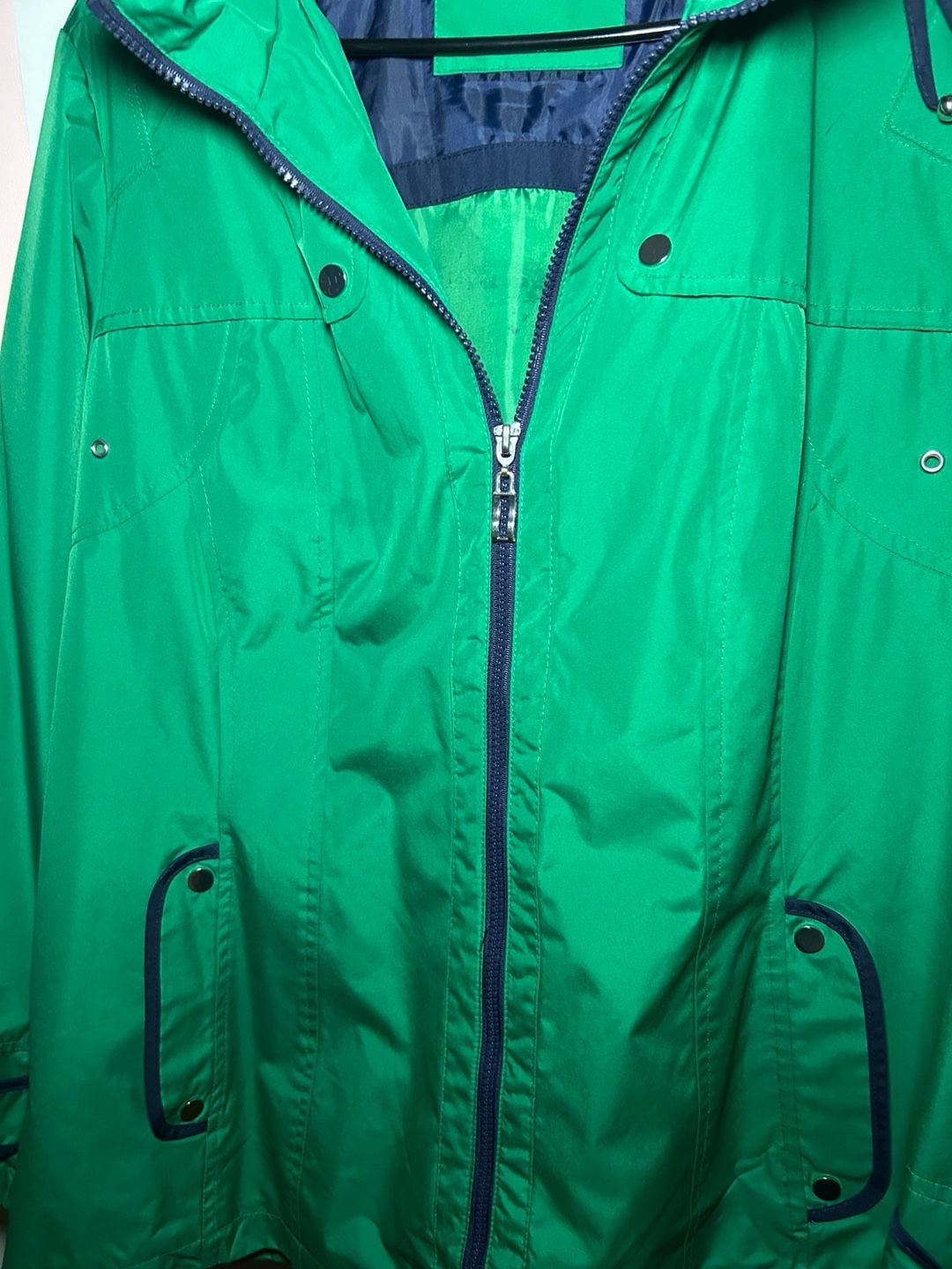 Susan Graver Hooded (Rain) Jacket| Size M |Green Full Zip 9