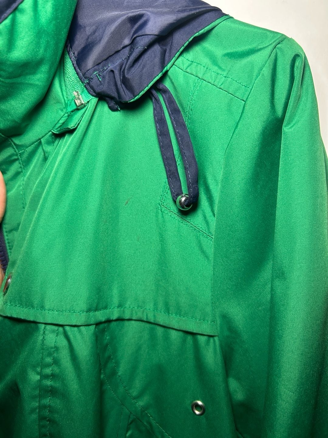 Susan Graver Hooded (Rain) Jacket| Size M |Green Full Zip 10