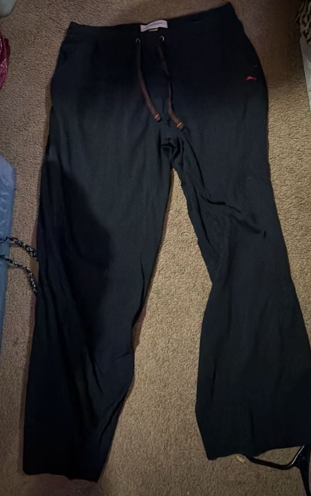 Tommy Bahama Lounge Pants Size L Black Cotton Blend Drawstring 2