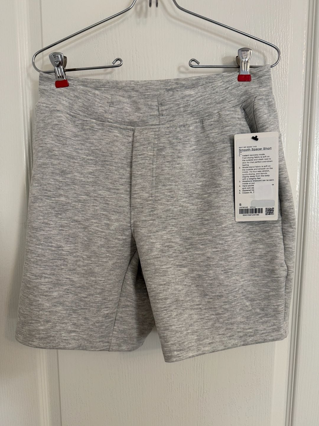 Lululemon Smooth Spacer Short 7 Size S Heathered Light Grey 2