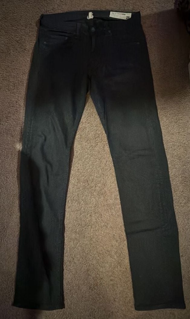 rag & bone The Dre Skinny Jeans Size 26 Black Coated Denim 2