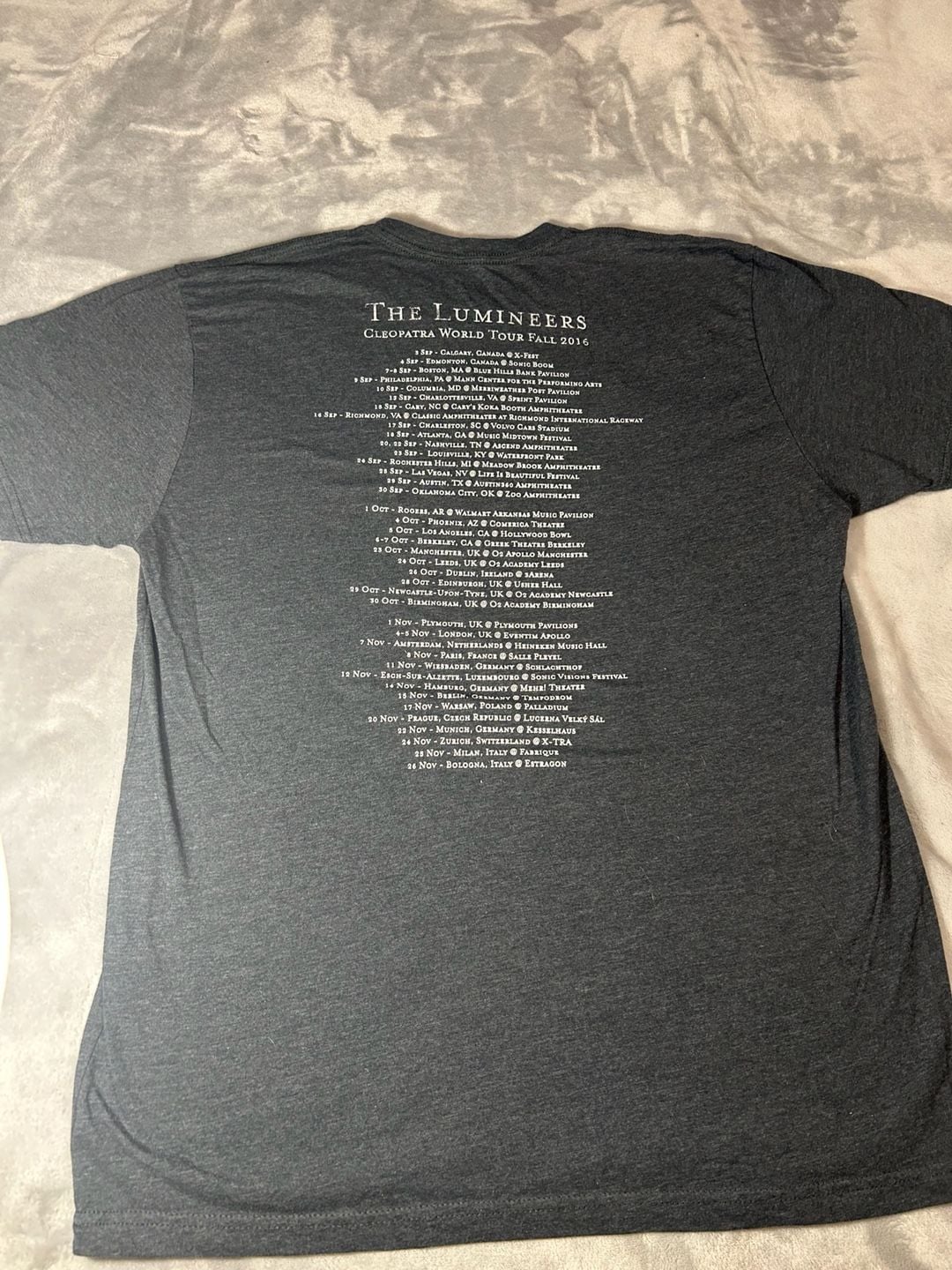 2016 The Lumineers Cleopatra World Tour T-Shirt Size Large Grey 7