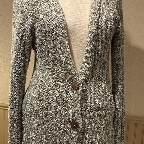 Angel of the North Cardigan Size M Gray Knit V-Neck Button Down