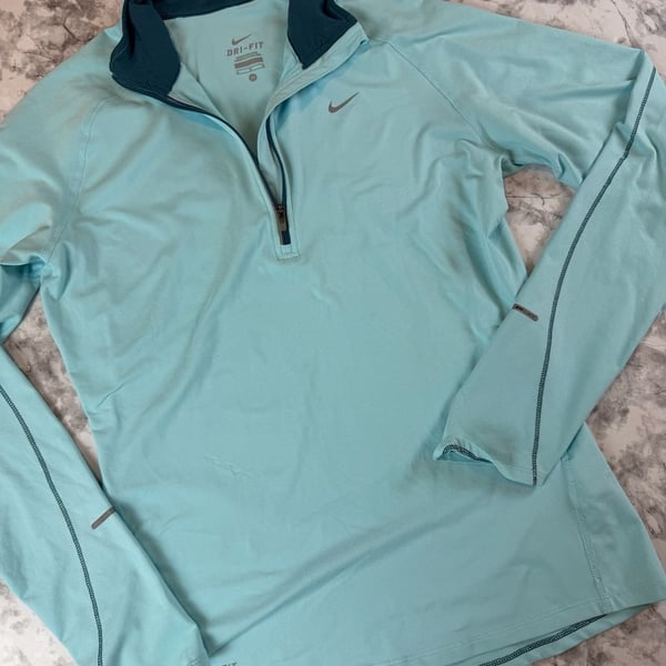 Nike Element 1/2 Zip Running Pullover Size M Light Blue