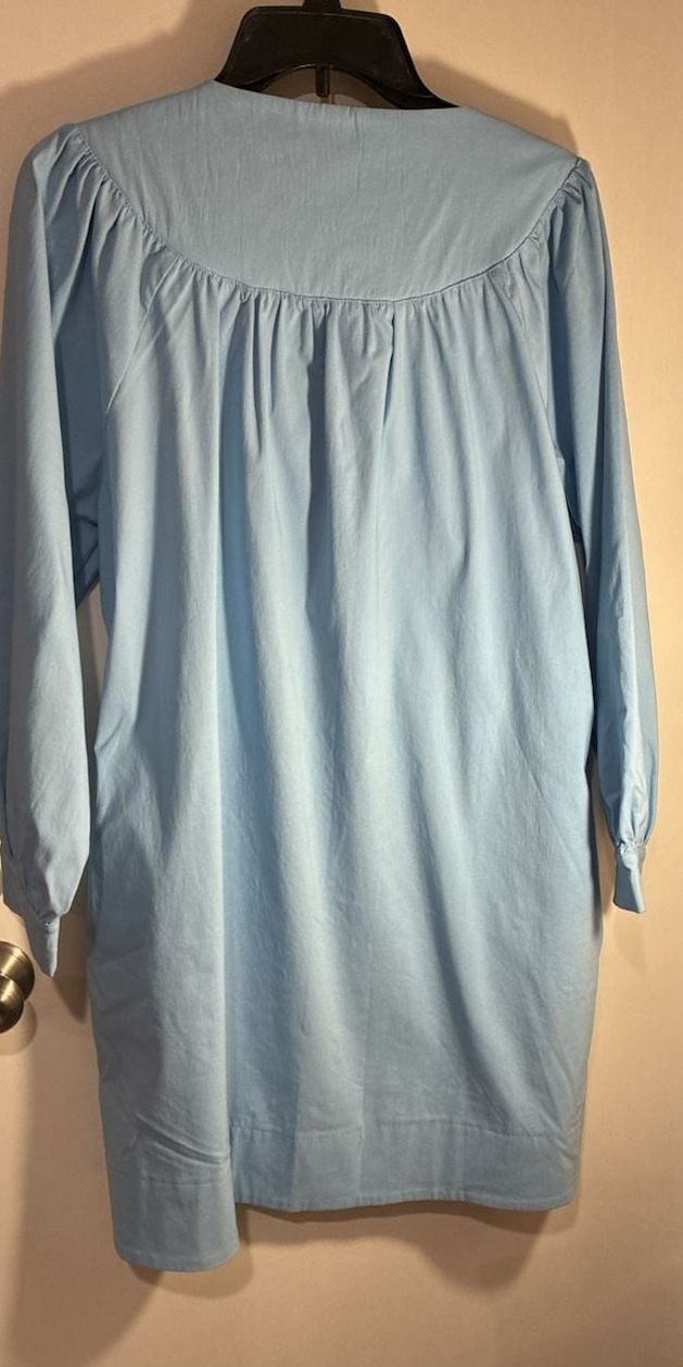 Pomander Place Dress Size M Light Blue Cotton Lace-Up Mini Dress 8