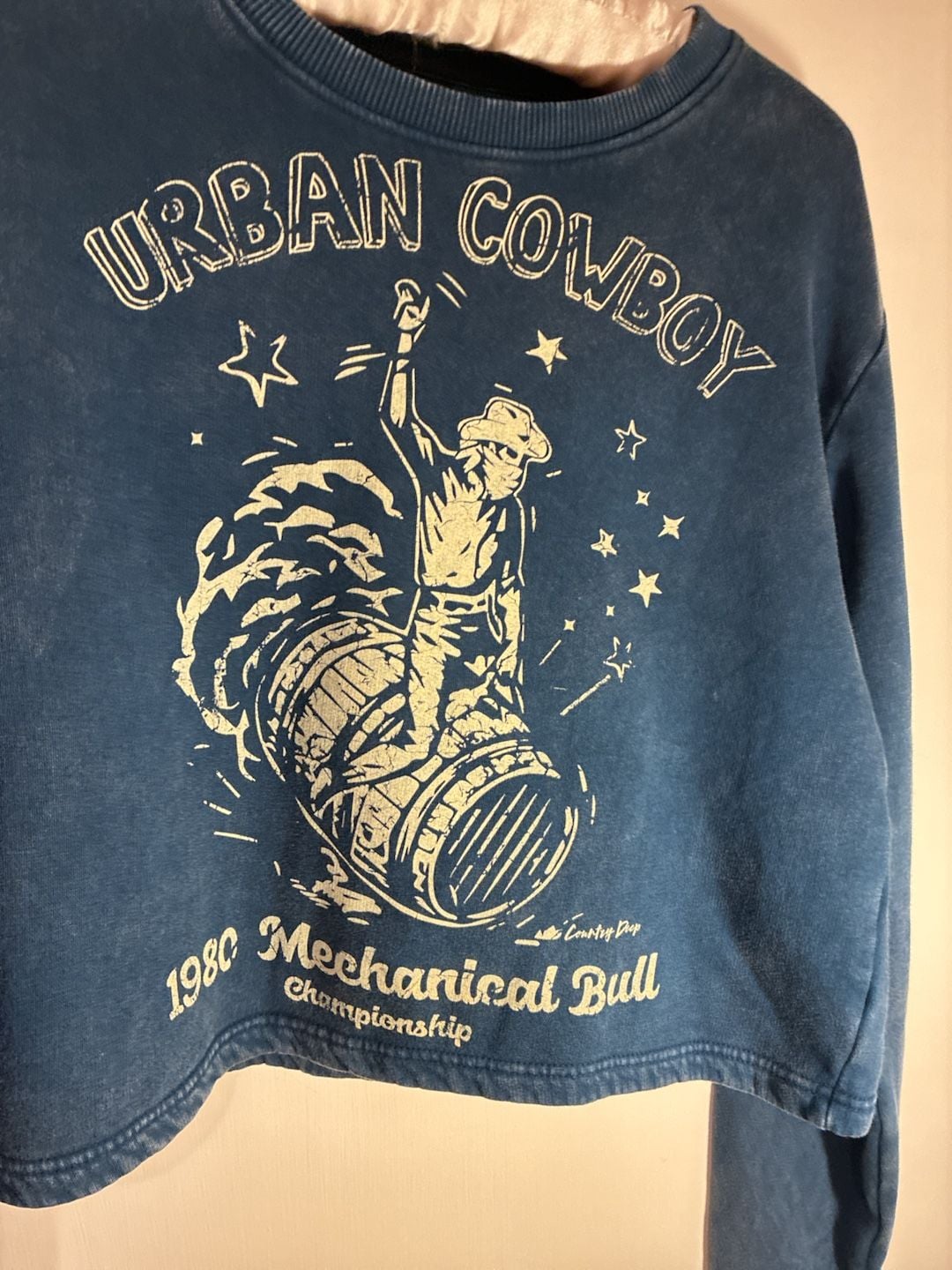 Country Deep Urban Cowboy Sweatshirt Size M Blue Mechanical Bull 2
