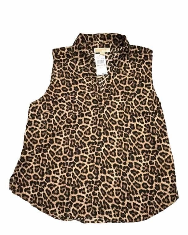 Michael Michael Kors Leopard Print Sleeveless Top Size 1X New 2