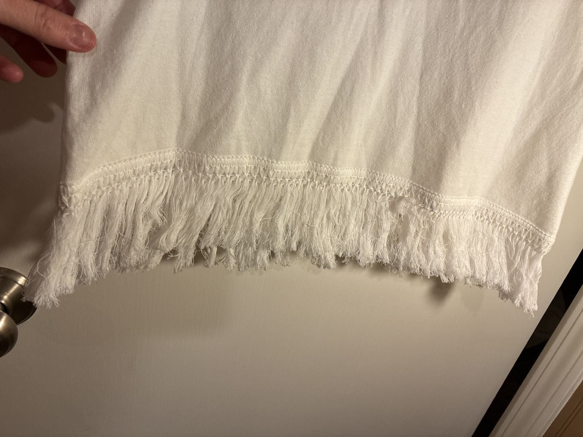 Sail to Sable Sleeveless Fringe Knit Top Size M White 5