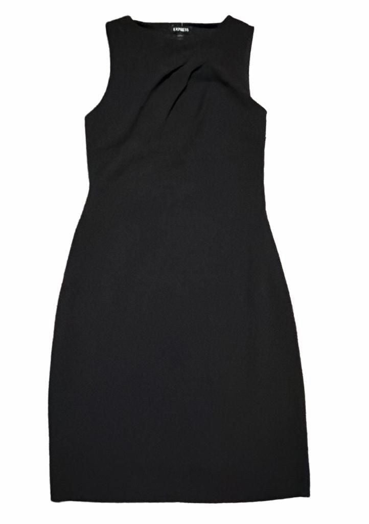Express Sleeveless Dress Size S Black Pleated Neckline 2