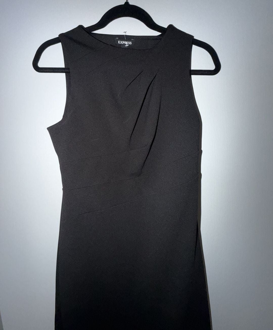 Express Sleeveless Dress Size S Black Pleated Neckline 9