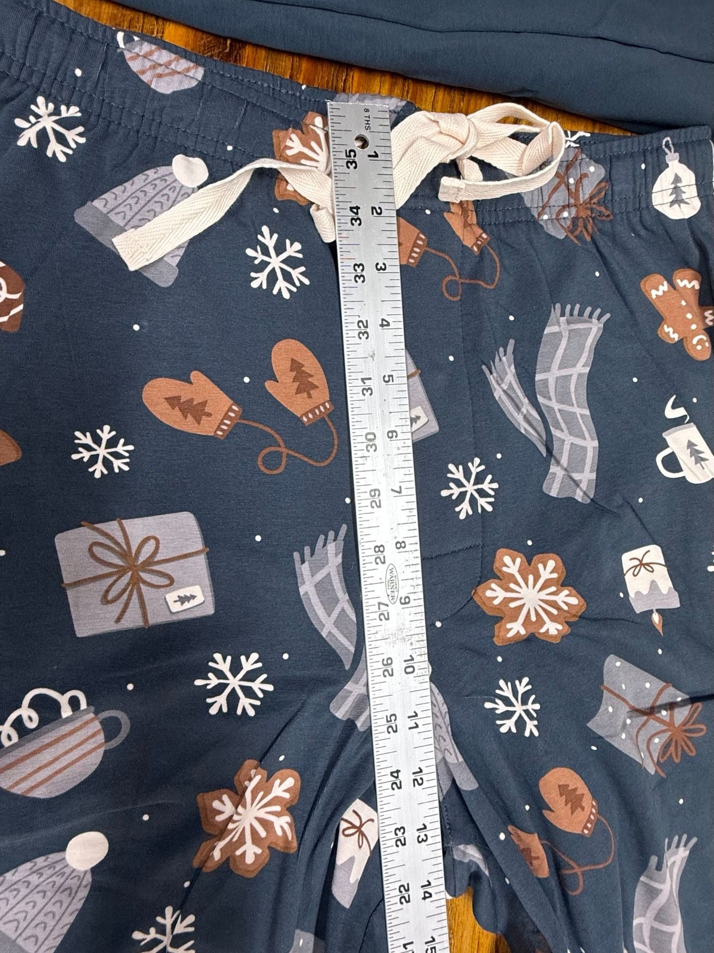 Pajamagram Holiday Henley Pajama Set Size SM Dark Blue Christmas 8